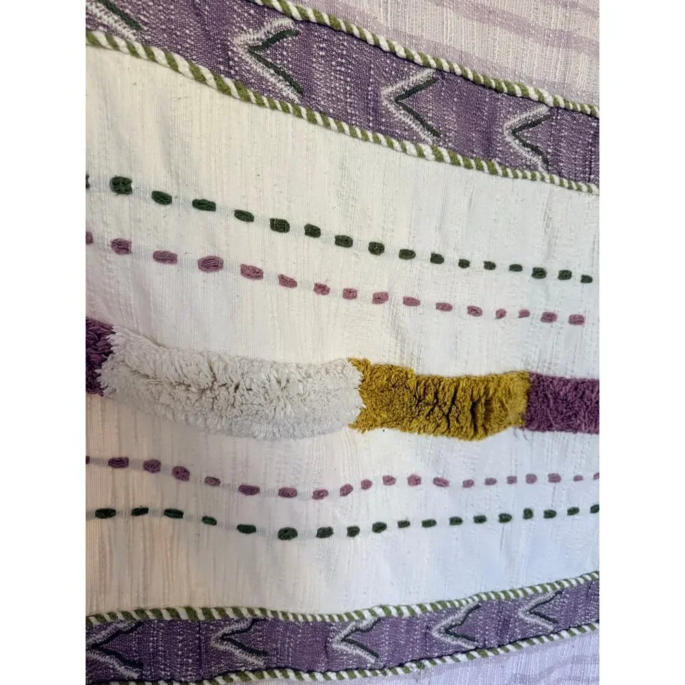 Anthropologie Kamryn Tufted Tassel Throw Blanket Boho